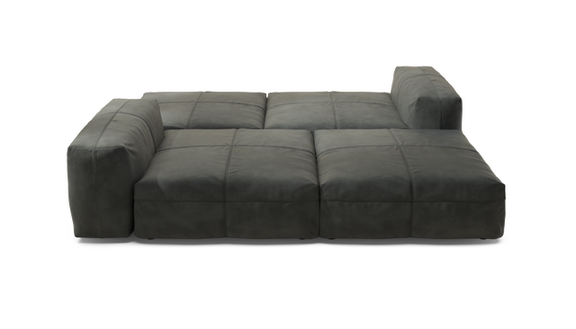 vetsak | Sofa Set 08 - Daybed - Leather - Dark Grey | Modulaire Sofa | 6 Zits | Outdoor Island | Double lounger