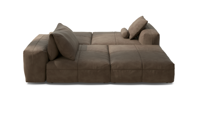 vetsak | Sofa Set 08 - Daybed - Leather - Cacao | Modulaire Sofa | 6 Zits | Outdoor Island | Double lounger