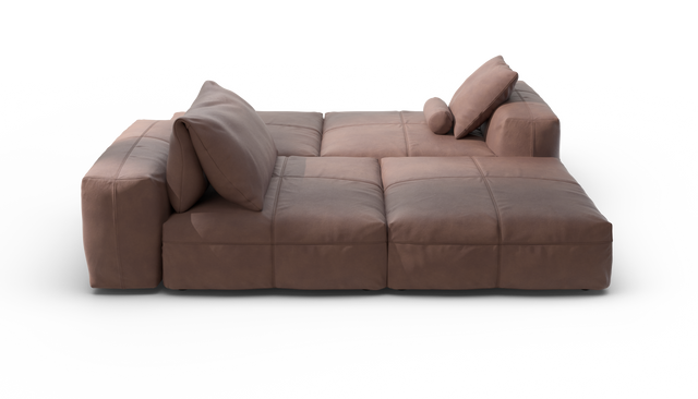 vetsak | Sofa Set 08 - Daybed - Leather - Stone | Modulaire Sofa | 6 Zits | Outdoor Island | Double lounger