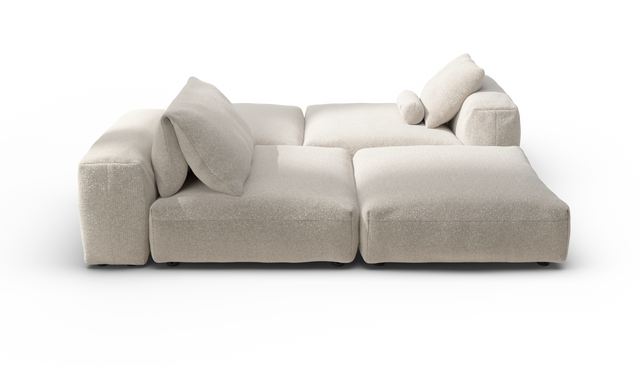 vetsak | Sofa Set 08 - Daybed - Nub - Creme | Modulaire Sofa | 6 Zits | Outdoor Island | Double lounger