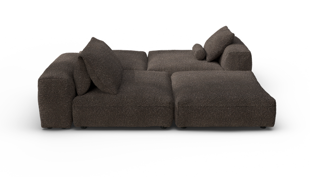 vetsak | Sofa Set 08 - Daybed - Nub - Walnut | Modulaire Sofa | 6 Zits | Outdoor Island | Double lounger