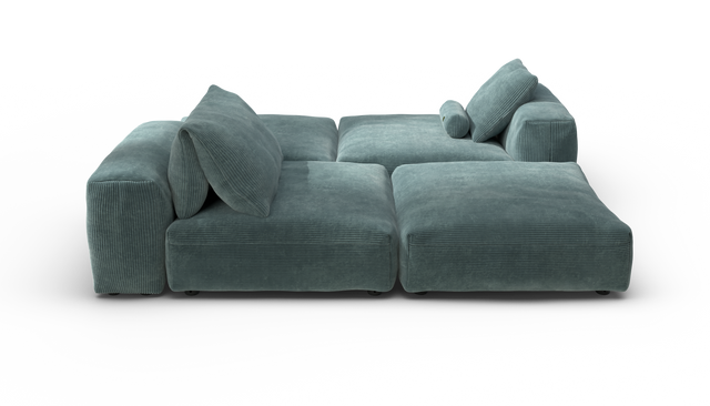 vetsak | Sofa Set 08 - Daybed - Cord Velour - Mint | Modulaire Sofa | 6 Zits | Outdoor Island | Double lounger