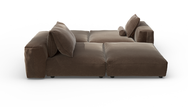 vetsak | Sofa Set 08 - Daybed - Suave - Espresso | Modulaire Sofa | 6 Zits | Outdoor Island | Double lounger