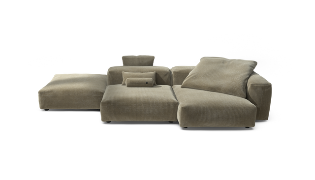 vetsak | Sofa Set 09 - The Island - Cord Velour - Khaki | Modulaire Sofa | 7 Zits | Sofa Island