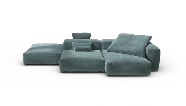vetsak | Sofa Set 09 - The Island - Cord Velour - Mint | Modulaire Sofa | 7 Zits | Sofa Island
