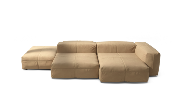 vetsak | Sofa Set 09 - The Island - Leather - Beige | Modulaire Sofa | 7 Zits | Sofa Island