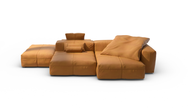 vetsak | Sofa Set 09 - The Island - Leather - Brown | Modulaire Sofa | 7 Zits | Sofa Island