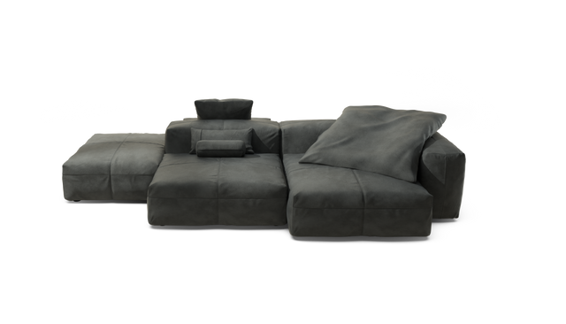 vetsak | Sofa Set 09 - The Island - Leather - Dark Grey | Modulaire Sofa | 7 Zits | Sofa Island