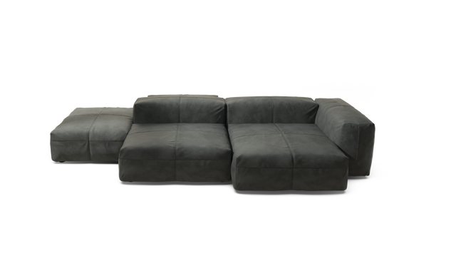 vetsak | Sofa Set 09 - The Island - Leather - Dark Grey | Modulaire Sofa | 7 Zits | Sofa Island