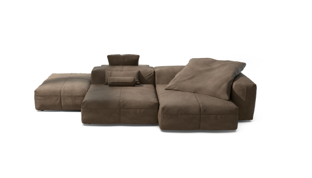 vetsak | Sofa Set 09 - The Island - Leather - Cacao | Modulaire Sofa | 7 Zits | Sofa Island