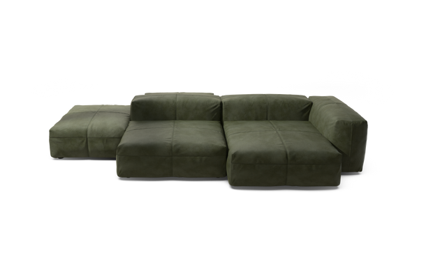 vetsak | Sofa Set 09 - The Island - Leather - Olive | Modulaire Sofa | 7 Zits | Sofa Island