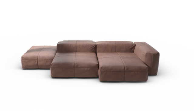 vetsak | Sofa Set 09 - The Island - Leather - Stone | Modulaire Sofa | 7 Zits | Sofa Island