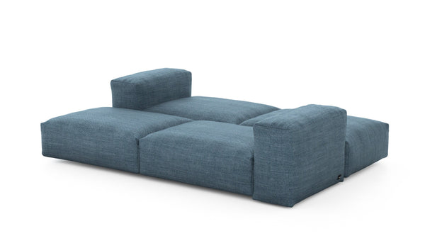 Preset double lounger - pique - dark blue - 241cm x 168cm