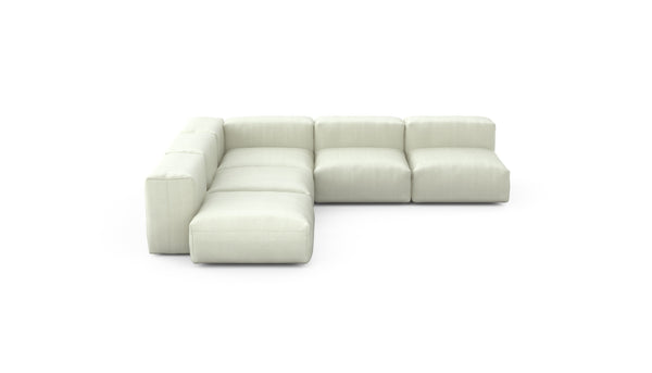 Preset five module corner sofa - herringbone - beige - 283cm x 283cm