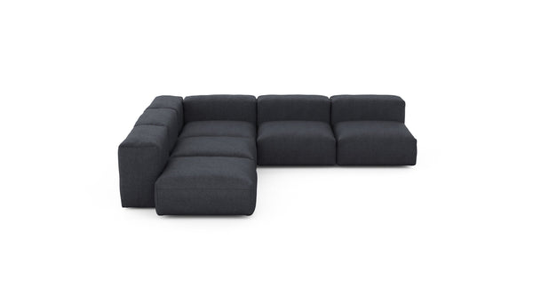 Preset five module corner sofa - herringbone - dark grey - 283cm x 283cm