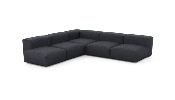 Preset five module corner sofa - herringbone - dark grey - 283cm x 283cm