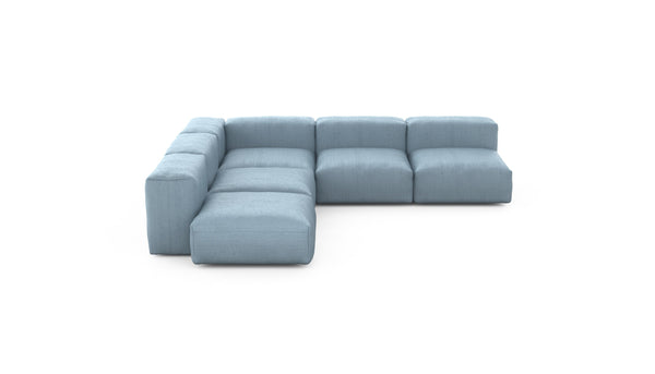 Preset five module corner sofa - herringbone - light blue - 283cm x 283cm