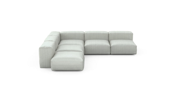 Preset five module corner sofa - herringbone - light grey - 283cm x 283cm