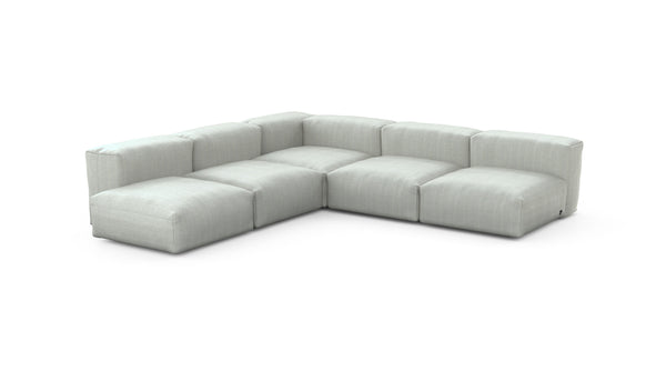 Preset five module corner sofa - herringbone - light grey - 283cm x 283cm