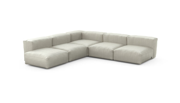 Preset five module corner sofa - herringbone - stone - 283cm x 283cm