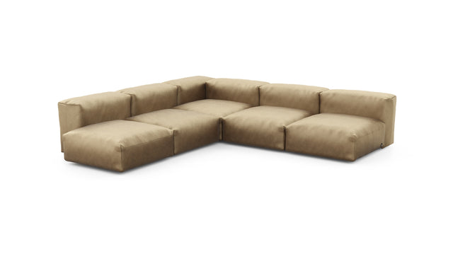 Preset five module corner sofa - velvet - caramel - 283cm x 283cm