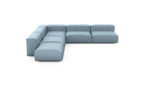 Preset five module corner sofa - herringbone - light blue - 325cm x 325cm