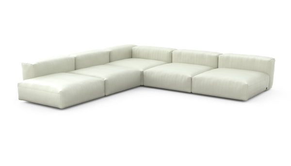 Preset five module corner sofa - herringbone - beige - 346cm x 346cm