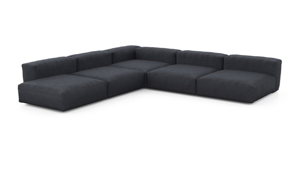 Preset five module corner sofa - herringbone - dark grey - 346cm x 346cm