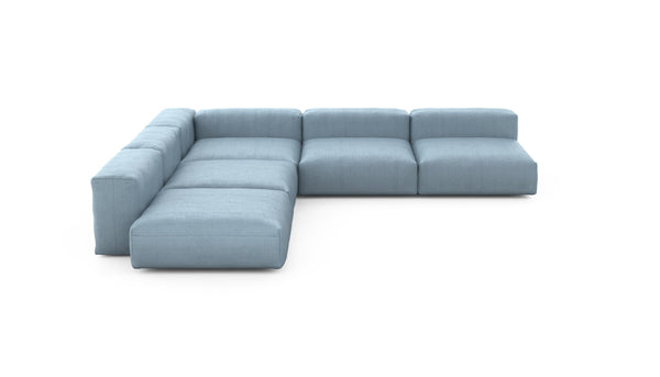 Preset five module corner sofa - herringbone - light blue - 346cm x 346cm
