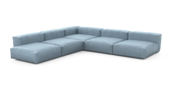 Preset five module corner sofa - herringbone - light blue - 346cm x 346cm