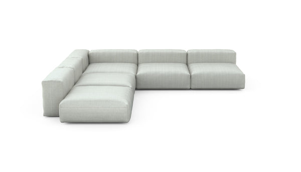 Preset five module corner sofa - herringbone - light grey - 346cm x 346cm