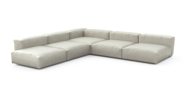 Preset five module corner sofa - herringbone - stone - 346cm x 346cm