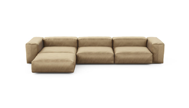 Preset four module chaise sofa - velvet - caramel - 377cm x 199cm