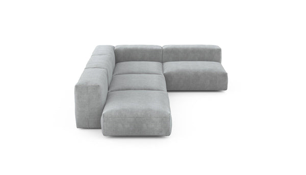 Preset four module corner sofa - cord velours - light grey - 220cm x 346cm