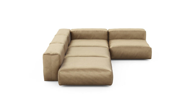 Preset four module corner sofa - velvet - caramel - 241cm x 346cm