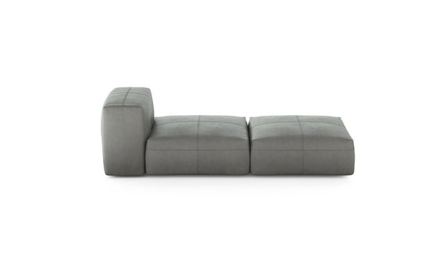 Preset lounger - leather - light grey - 199cm x 84cm