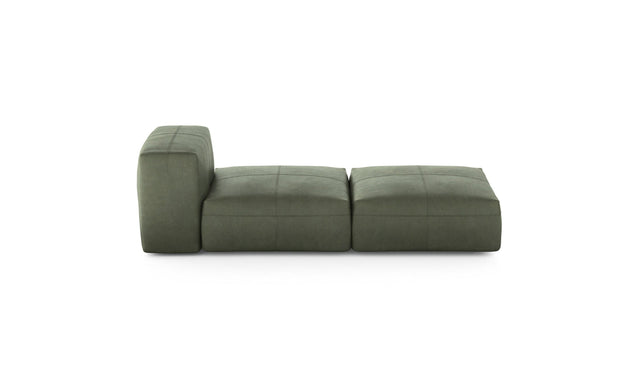 Preset lounger - leather - olive - 199cm x 84cm