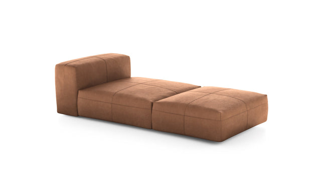 Preset lounger - leather - brown - 220cm x 105cm