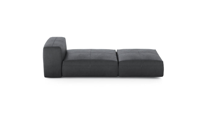 Preset lounger - leather - dark grey - 220cm x 105cm