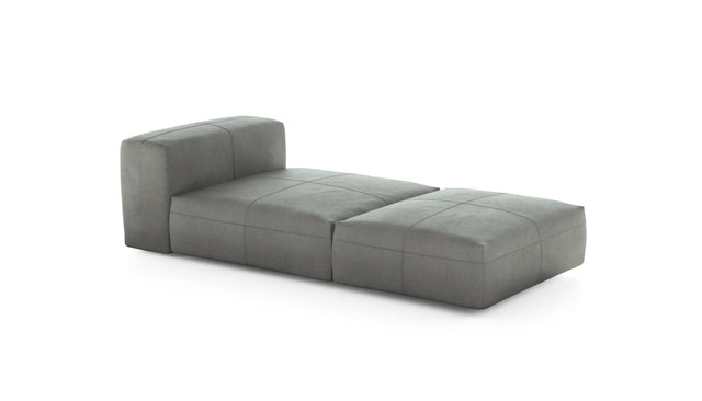 Preset lounger - leather - light grey - 220cm x 105cm