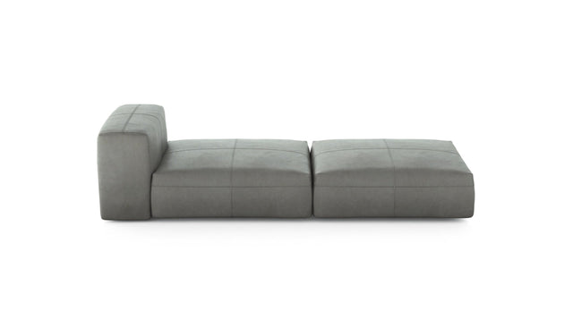 Preset lounger - leather - light grey - 241cm x 105cm