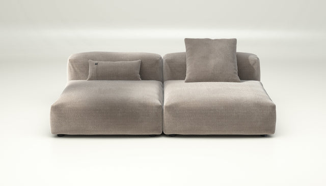 vetsak | Sofa Set 01 Large - cord velour - platinum | Modulaire Sofa | 3.5 Zits