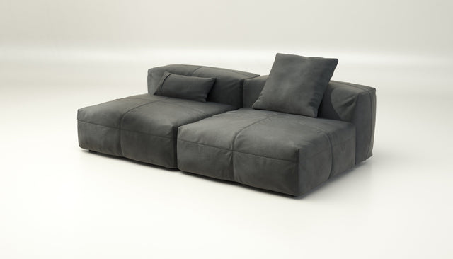 vetsak | Sofa Set 01 Large - leather - dark grey | Modular Sofa | 3.5 Seater