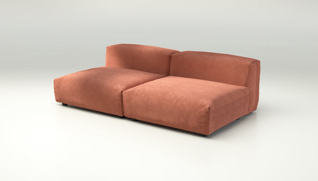 vetsak | Sofa Set 01 Large - velvet - peach | Modular Sofa | 3.5 Seater