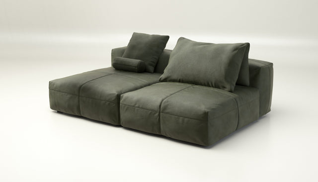vetsak | Sofa Set 01 XLarge - leather - olive | Modular Sofa | 3.5 Seater