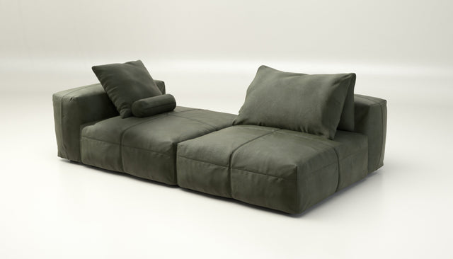 vetsak | Sofa Set 01 XLarge - leather - olive | Modular Sofa | 3.5 Seater