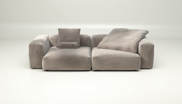 vetsak | Sofa Set 02 Large - cord velour - platinum | Modulaire Sofa | 3.5 Zits | Big Sofa