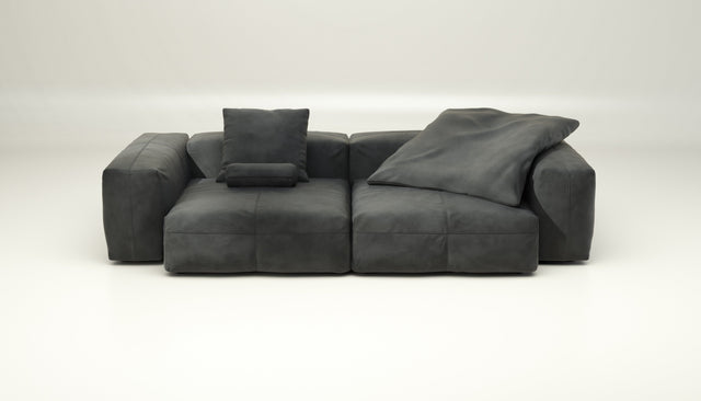 vetsak | Sofa Set 02 Large - leather - dark grey | Modulaire Sofa | 3.5 Zits | Big Sofa