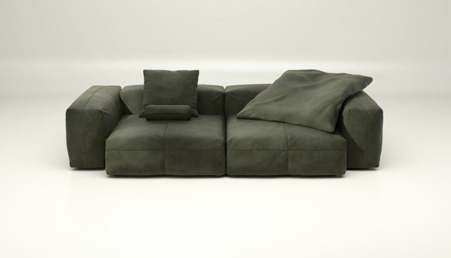 vetsak | Sofa Set 02 Large - leather - olive | Modulaire Sofa | 3.5 Zits | Big Sofa
