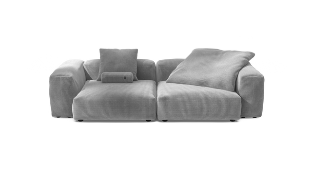 vetsak | Sofa Set 02 Large - Cord Velour - Light Grey | Modulaire Sofa | 3.5 Zits | Big Sofa